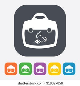 Vector illustartion of fishing and fish icon