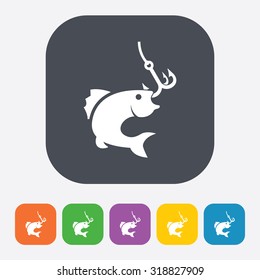 Vector illustartion of fishing and fish icon