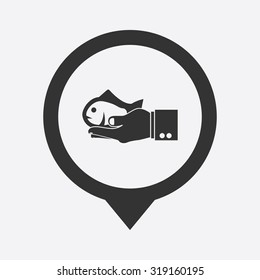Vector illustartion of fishing and fish icon