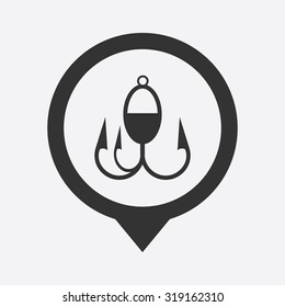Vector illustartion of fishing and fish icon