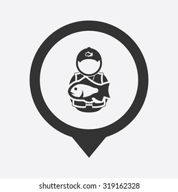Vector illustartion of fishing and fish icon