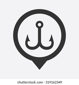 Vector illustartion of fishing and fish icon