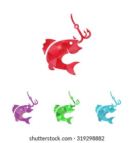 Vector illustartion of fishing and fish icon