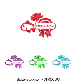 Vector illustartion of fishing and fish icon