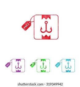 Vector illustartion of fishing and fish icon