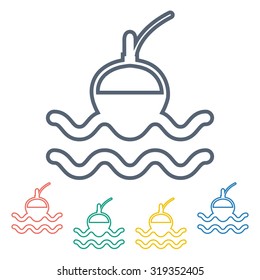 Vector illustartion of fishing and fish icon