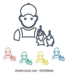 Vector illustartion of fishing and fish icon