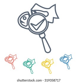 Vector illustartion of fishing and fish icon