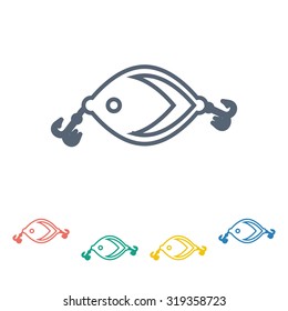 Vector illustartion of fishing and fish icon
