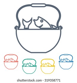 Vector illustartion of fishing and fish icon