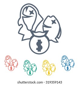 Vector illustartion of fishing and fish icon