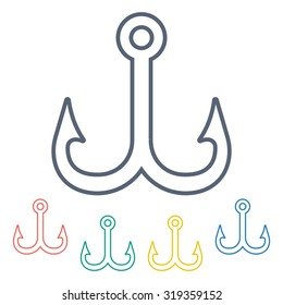 Vector illustartion of fishing and fish icon