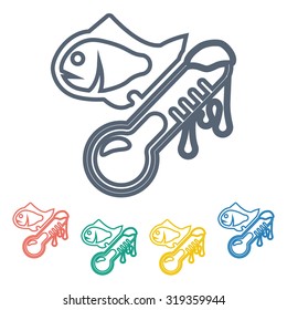 Vector illustartion of fishing and fish icon