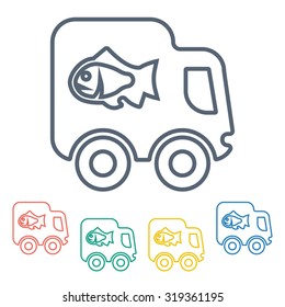 Vector illustartion of fishing and fish icon
