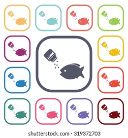 Vector illustartion of fishing and fish icon
