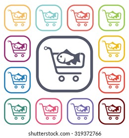 Vector illustartion of fishing and fish icon