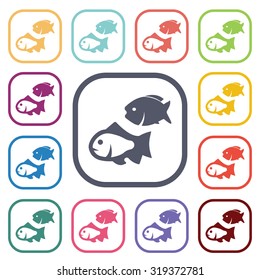 Vector illustartion of fishing and fish icon