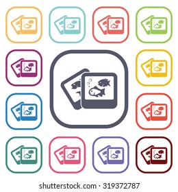 Vector illustartion of fishing and fish icon