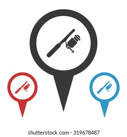 Vector illustartion of fishing and fish icon