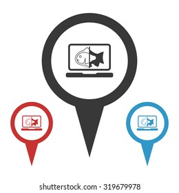 Vector illustartion of fishing and fish icon
