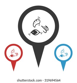 Vector illustartion of fishing and fish icon