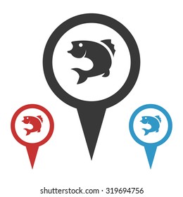 Vector illustartion of fishing and fish icon