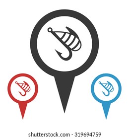 Vector illustartion of fishing and fish icon