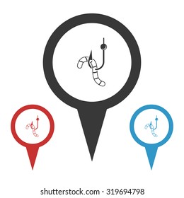 Vector illustartion of fishing and fish icon