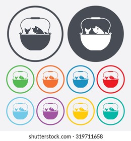 Vector illustartion of fishing and fish icon