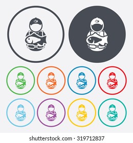 Vector illustartion of fishing and fish icon