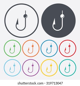 Vector illustartion of fishing and fish icon