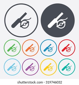 Vector illustartion of fishing and fish icon
