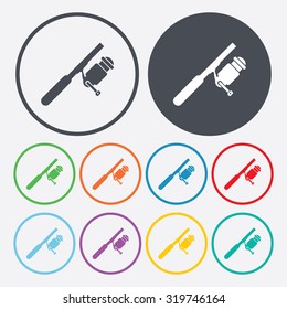 Vector illustartion of fishing and fish icon