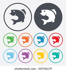 Vector illustartion of fishing and fish icon