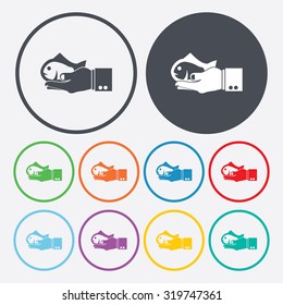 Vector illustartion of fishing and fish icon