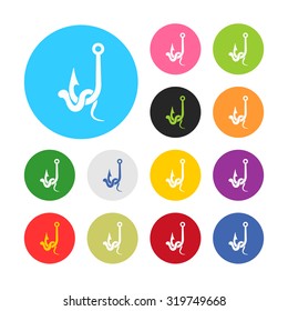 Vector illustartion of fishing and fish icon