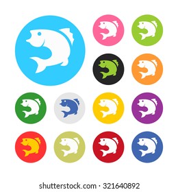 Vector illustartion of fishing and fish icon