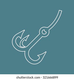 Vector illustartion of fishing and fish icon