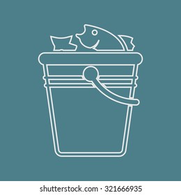 Vector illustartion of fishing and fish icon