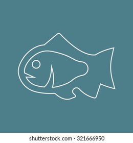 Vector illustartion of fishing and fish icon