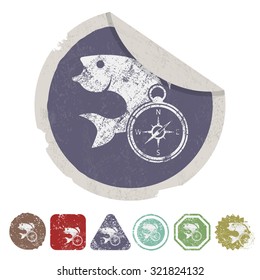 Vector illustartion of fishing and fish icon