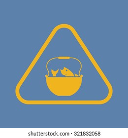 Vector illustartion of fishing and fish icon