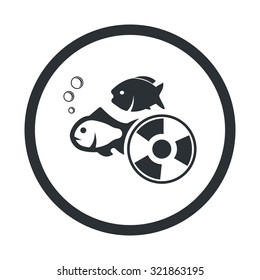 Vector illustartion of fishing and fish icon