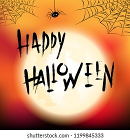 vector illustartion of greeting card for happy halloween or invitation for halloween party