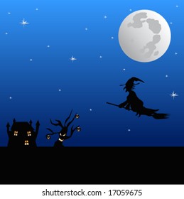 vector illustartion of halloween night