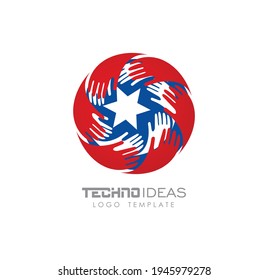 A Vector Illustartion of Hand Circle Design Ideas