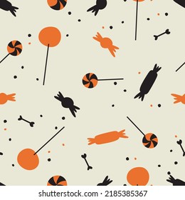 Vector illustartion icons for Happy Halloween. Trick or treat symbol. Background or seamless pattern