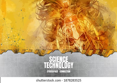 Vector illustartion of innovation technology background, Hi-tech communication concept