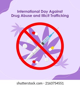 vector illustartion for international day of drug abuse and illicit trafficking