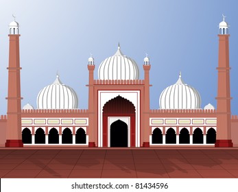 vector illustartion of jama masjid
